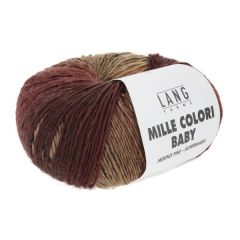 Lang Yarns Mille Colori Baby (215) Groen / Aubergine / Roest bij de Breiboerderij                            