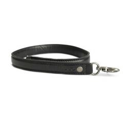 MUUD HUDSON - handgemaakt leren tashengsel - 50cm x 2 cm  - Black  bij de Breiboerderij                            