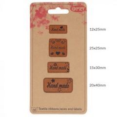 Opry Skai-leren label 'Handmade with love' - 4 stuks bij de Breiboerderij                          