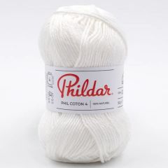 Phildar Phil Coton 4 Blanc / Wit bij de Breiboerderij                            