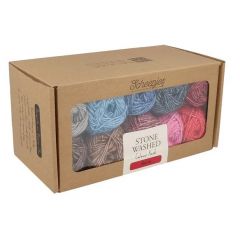 Scheepjes Stone Washed colour pack - 10 x 25 gram - Manifest - Roze / Oranje                            