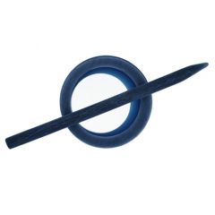Vestsluiting hout rond 55 mm - grijs/blauw bij de Breiboerderij                            