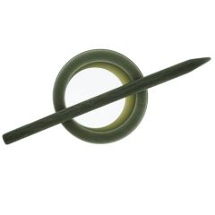 Vestsluiting hout rond 55 mm - olijf groen bij de Breiboerderij                            