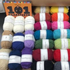 Haakpakket 101 haaksteken - Mr. Cey - (boek optioneel) - met Kambgarn (100% merino wol) bij de Breiboerderij                            
