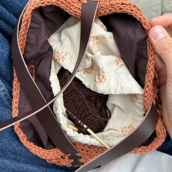 Voering voor tas met ronde bodem - 68 cm - Terrazzo Bag - PetiteKnit