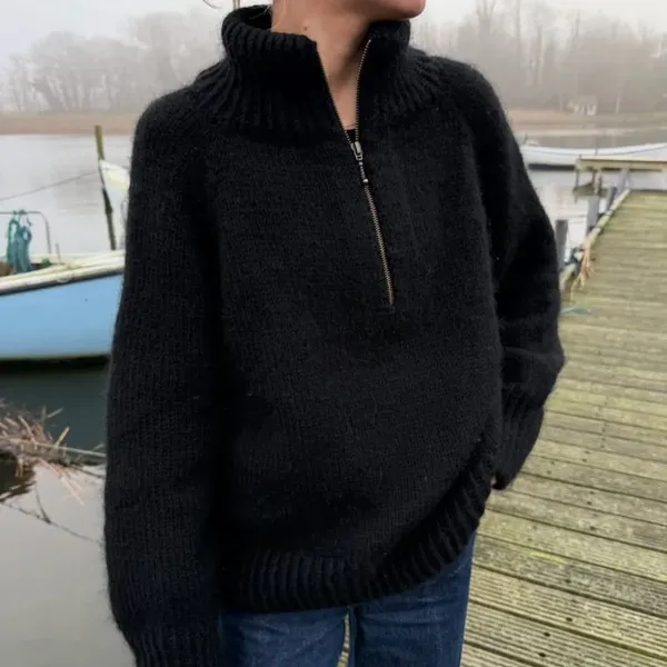 petiteknit zipper sweater a