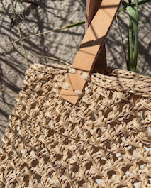 PetiteKnit - Leren Banden - leather strap (naturel) - 94 x 2 cm (2 stuks) - French Market Bag - Afbeelding 2