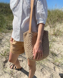 PetiteKnit - Leren Banden - leather strap (naturel) - 94 x 2 cm (2 stuks) - French Market Bag - Afbeelding 3
