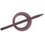 Vestsluiting hout rond 55 mm - olijf groen