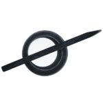 Vestsluiting hout rond 55 mm - grijs/blauw