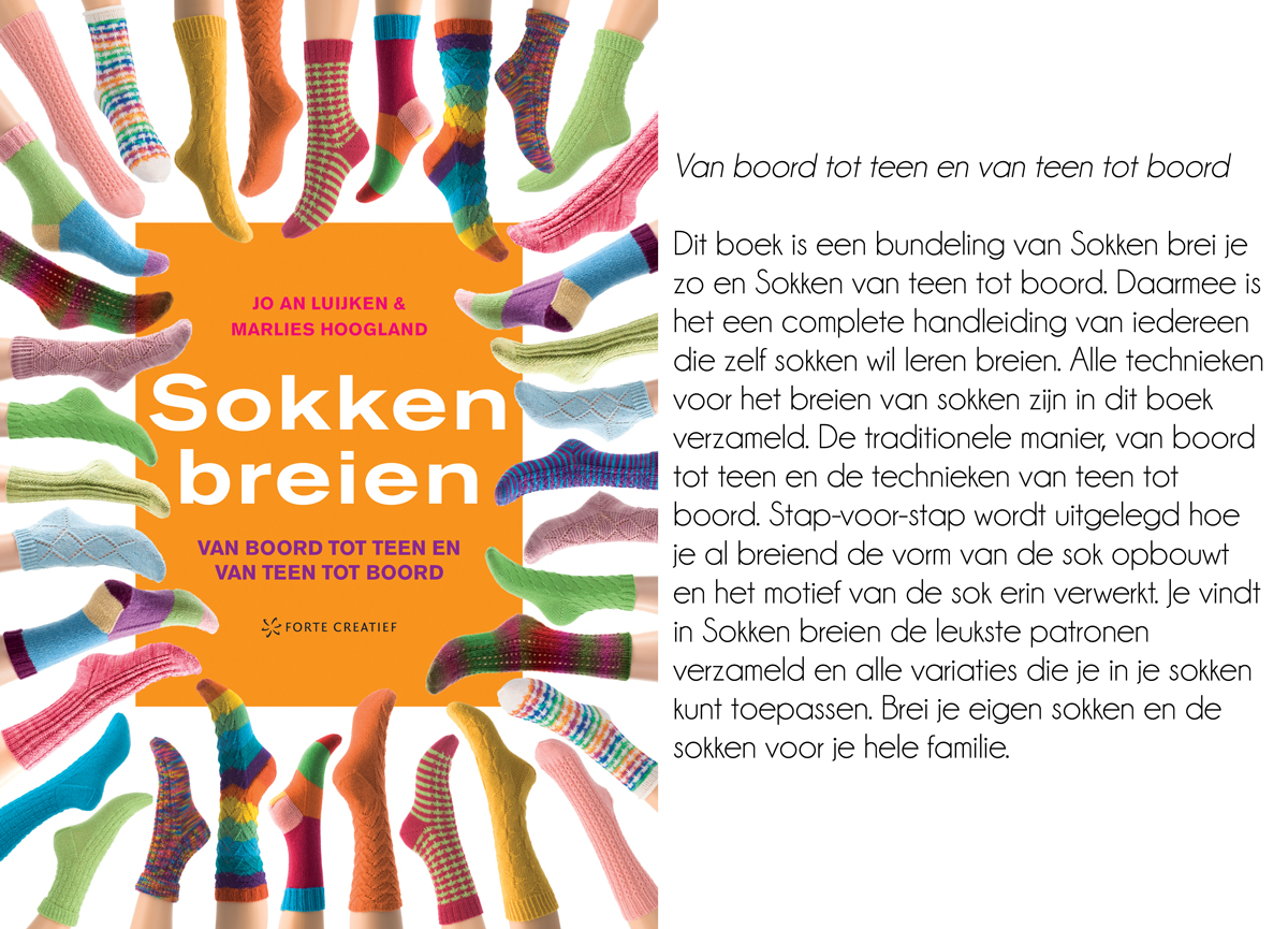Sokken breien (van boord tot teen en van teen tot boord) Jo An Luijken