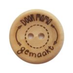 Houten Knoop met tekst Met Liefde gemaakt 20 mm - 4 stuks