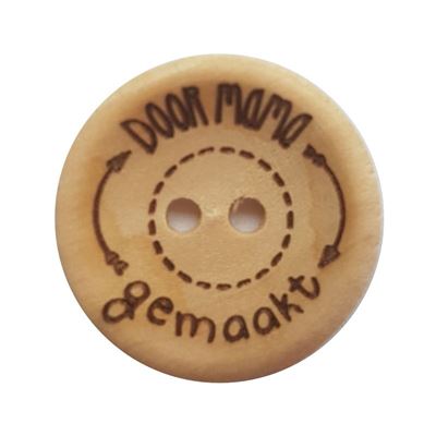 Houten Knoop met tekst Met Liefde gemaakt 20 mm - 4 stuks - Afbeelding 3