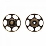 Aannaai drukknopen voor Wol 25 mm oud messing per 2 stuks