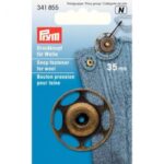 Aannaai drukknopen voor Wol 25 mm oud messing per 2 stuks
