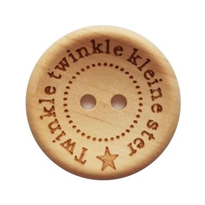 Houten Knoop met tekst 'Made with Love' 20 mm - 4 stuks - Afbeelding 2