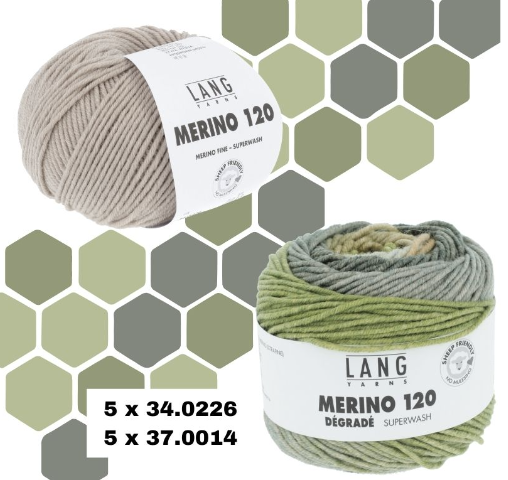 Breipakket Lang Yarns KnitALong #HoneyCombKAL - Happily Knitting - MERINO 120/Dégradé - Afbeelding 4