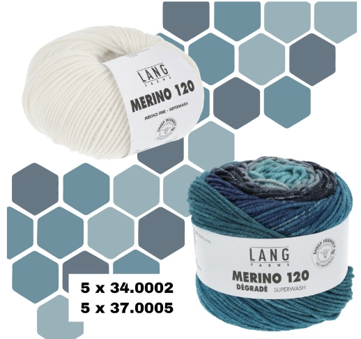 Breipakket Lang Yarns KnitALong #HoneyCombKAL - Happily Knitting - MERINO 120/Dégradé - Afbeelding 6