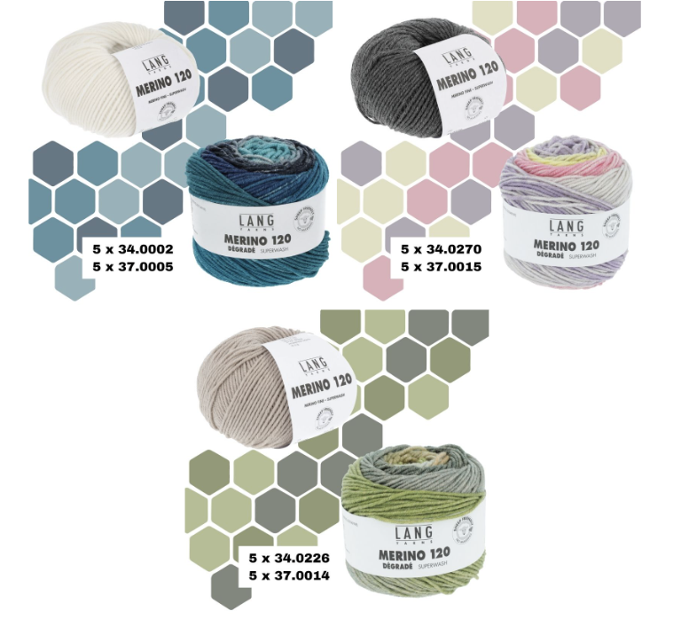 Breipakket Lang Yarns KnitALong #HoneyCombKAL - Happily Knitting - MERINO 120/Dégradé - Afbeelding 7