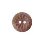 Houten knoop - bloem / ster - blank 15 mm - per stuk