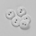 Wit Knoopje met glans en rand - 15 mm - per 5 stuks