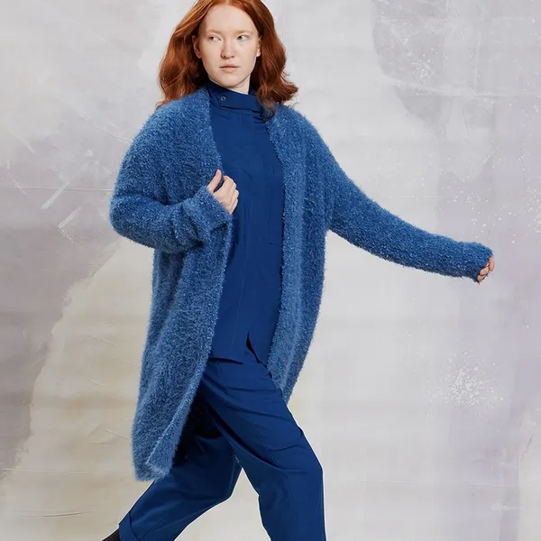 Breipakket Shazia Coat - FLUFFY / SALSA- Lang Yarns